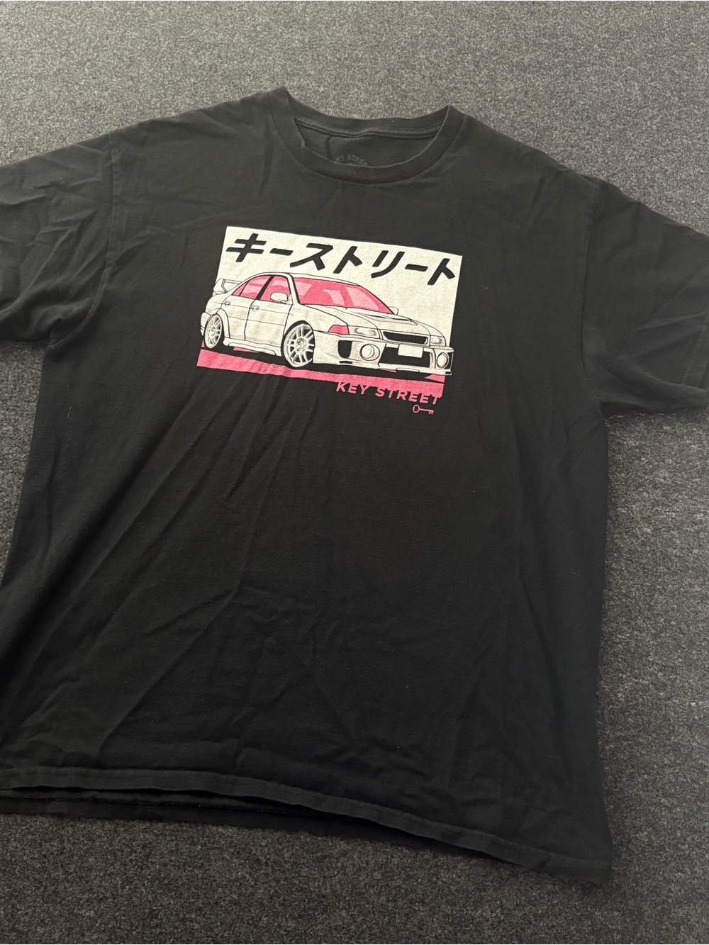 Key Street Black Drift Car Shirt Mens L Japanese Racing  Manga Style Graphic